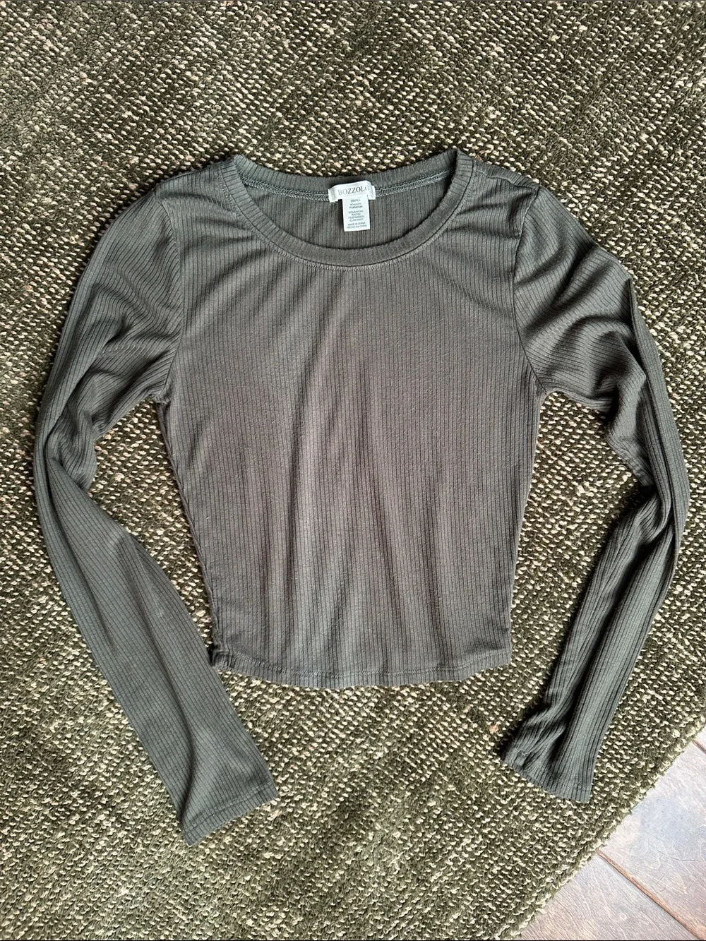 Bizzolo Olive Ribbed Long Sleeve Top